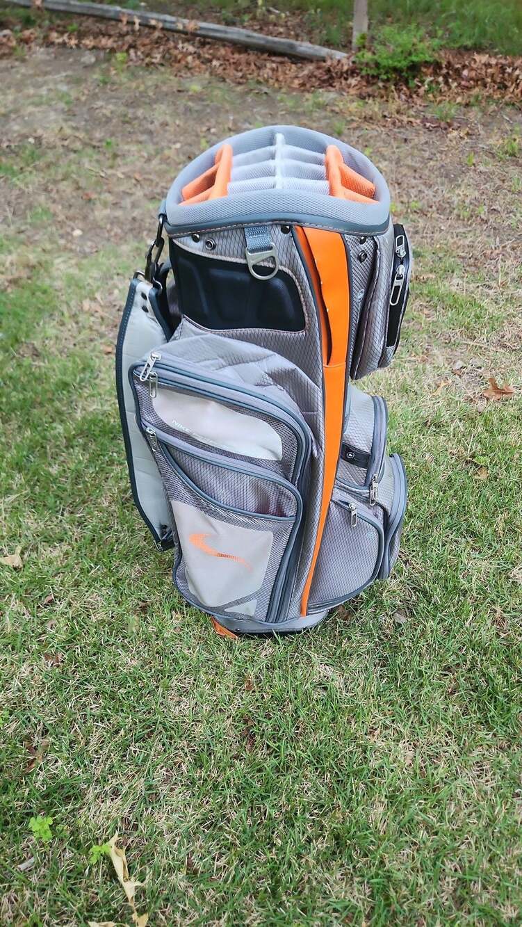 Nike Performance Cart Golf Bag Grey and Orange - Picture 2 of 6